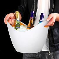 Personnalisé directement en usine Salye Bar Champagne Bière Acrylique Seau à glace avec poignées Grands seaux à glace Seau à bière