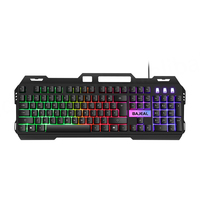 Ensemble clavier et souris de jeu filaire USB T450, clavier mécanique rétroéclairé LED, design ergonomique, 1200 DPI, cadre métallique, 104 touches multimédias