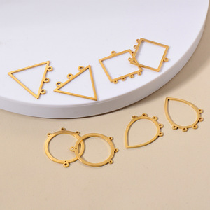 10pcs 스테인레스 스틸 스타 트라이앵글 사각 드롭 커넥터 펜던트 루프 DIY 목걸이 쥬얼리 만들기 액세서리 - Product Image 1