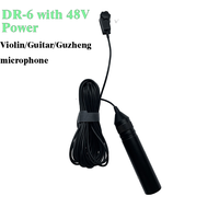 Microphone professionnel DR-6 pour instruments à cordes Guqin Guzheng Violon Erhu, capteur à condensateur métallique avec alimentation fantôme 48V