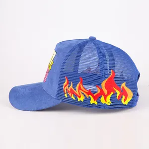 カスタム3D刺繍高品質デザインあなた自身のロゴ野球トラッカーメッシュキャップ帽子卸売スエードトラッカーハット