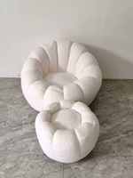 Fauteuil de relaxation ergonomique en tissu velours et laine, style nordique moderne de luxe, fauteuil pouf pour bureau à domicile, chambre, canapé individuel, salon