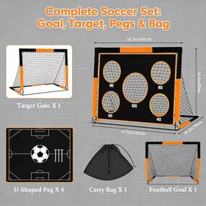 But de football 2 en 1, cible de tir, poteaux en fibre de verre épaissis, un outil magique pour l'entraînement <span class=keywords><strong>au</strong></span> football des enfants et - Product Image 6