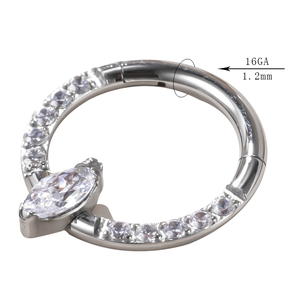 ASTM F136 G23 Segmento de titanio con bisagras tabique Clicker diseñador nariz anillos aro cuerpo Piercing joyería - Product Image 5