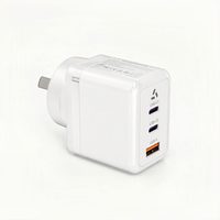 Chargeur GaN PD 45W personnalisé, prise AU, certifié SAA, adaptateur mural de charge rapide 3 en 1 pour ordinateur portable, tablette, iPhone, téléphone portable Android