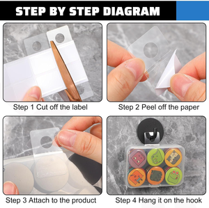 ตะขอแขวนแบบวงกลมคุณภาพสูง ติดด้วยกาวในตัว สำหรับสัตว์เลี้ยง ขนาดกลาง พร้อมช่องสำหรับแขวนสินค้า ป้ายแท็กสำหรับขายปลีก - Product Image 6