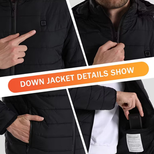 Áo khoác giữ nhiệt thông minh, nhẹ, có sưởi điện, size lớn, unisex, dành cho nam và nữ, mùa đông, 9 vùng sưởi - Product Image 6