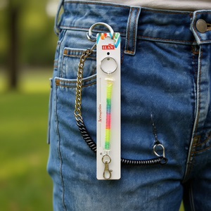 Portachiavi a molla ILAN da 21 cm con catena colorata per chiavi e portafogli - Product Image 2