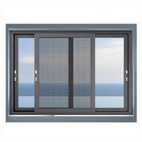 Ventana y puerta de aluminio de vidrio de bajo precio con marco de aleación de aluminio Panel esmaltado triple doble laminado templado deslizante