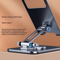 Support de tablette pliable rotatif à 360 degrés en alliage d'aluminium avec support antidérapant réglable et fixation flexible pour bureau, idéal pour la maison
