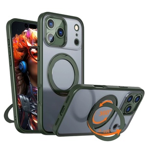 For iPhone 17 Pro Max 360 Degree Rotatable Stand <b>Wireless</b> Charging Shockproof Cell Phone Case for iPhone 16 15 Ring Back Covers - Product Image 6