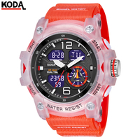 S8007 Herren Outdoor-Sport Luxus Digital-Chronograph Alarm-Uhr Automatik 5BAR Wasserdicht Silikonband Doppelanzeige