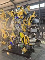 Estatua de Megatron Transformer Realista de 3 m de Altura, Gran Escultura de Robot de Metal para Parques Temáticos y Exhibiciones Comerciales