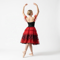 AL-R0750 Tutu de ballet professionnel rose vif de luxe sur mesure, orné de perles à la main, costume de danse pour les compétitions et les spectacles sur scène