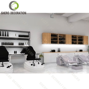 Muebles de salón hechos a medida, gabinetes de exhibición de esmalte de uñas, estante de esmalte de uñas blanco de madera con cajones - Product Image 1