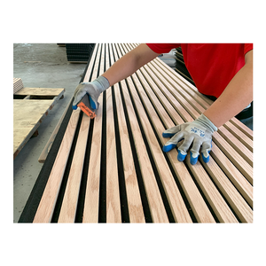 Panneau mural insonorisant en bois <span class=keywords><strong>plat</strong></span>, panneau acoustique 3D en bois, panneau absorbant le son en polyester, adapté au salon, au bar de <span class=keywords><strong>chant</strong></span> - Product Image 2