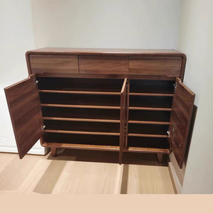 خزانة أحذية من الخشب الصلب الفاخر - تصميم غير قابل للطي بحجم مخصص من خشب الماهوجني/البلوط/الجوز لتنظيم أحذية العائلة - Product Image 3