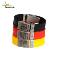 Großhandel Edelstahl Armbänder Männer QR-Code für Stay Safe ID Silikon Armband Diabetiker Medizinische Warnung Alarm Armband
