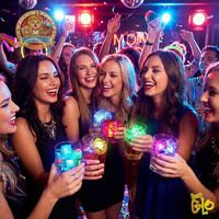 Nouveautés pour fêtes, glaçons lumineux, glaçons LED multicolores avec lumières changeantes, imperméables, réutilisables, bar, anniversaire, mariage