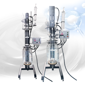 Réacteur en verre à double enveloppe multifonctionnel de classe 20L avec fonctions de rotation et de levage, neuf et personnalisé - Product Image 2