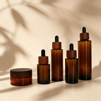 Boîtes et flacons d'emballage pour huile à barbe essentielle format compact, flacons en verre pour huile fine 15ml 20ml 30ml 50ml, emballage de flacons d'huile capillaire pour la repousse
