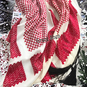 Châle en cachemire rouge pour homme, style arabe africain, pour l'hiver - Product Image 3
