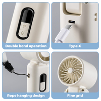 Ventilateur portable pliable en gros d'usine, batterie 3000 mAh, écran numérique, mini ventilateur à main, logo personnalisé OEM&ODM