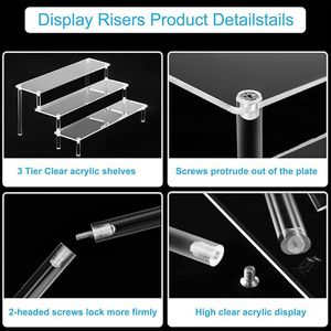 Direct Factory <span class=keywords><strong>Homecooker</strong></span> 3 étapes affichage acrylique transparent Riser Cupcake Stand affichage pour la décoration et l'organisateur - Product Image 4