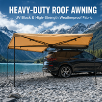 OEM 270 °   Auvent latéral de voiture en forme d'éventail, imperméable, anti-UV, 4 saisons, léger, avec cordes d'ancrage, piquets et éclairage LED pour le camping tout-terrain