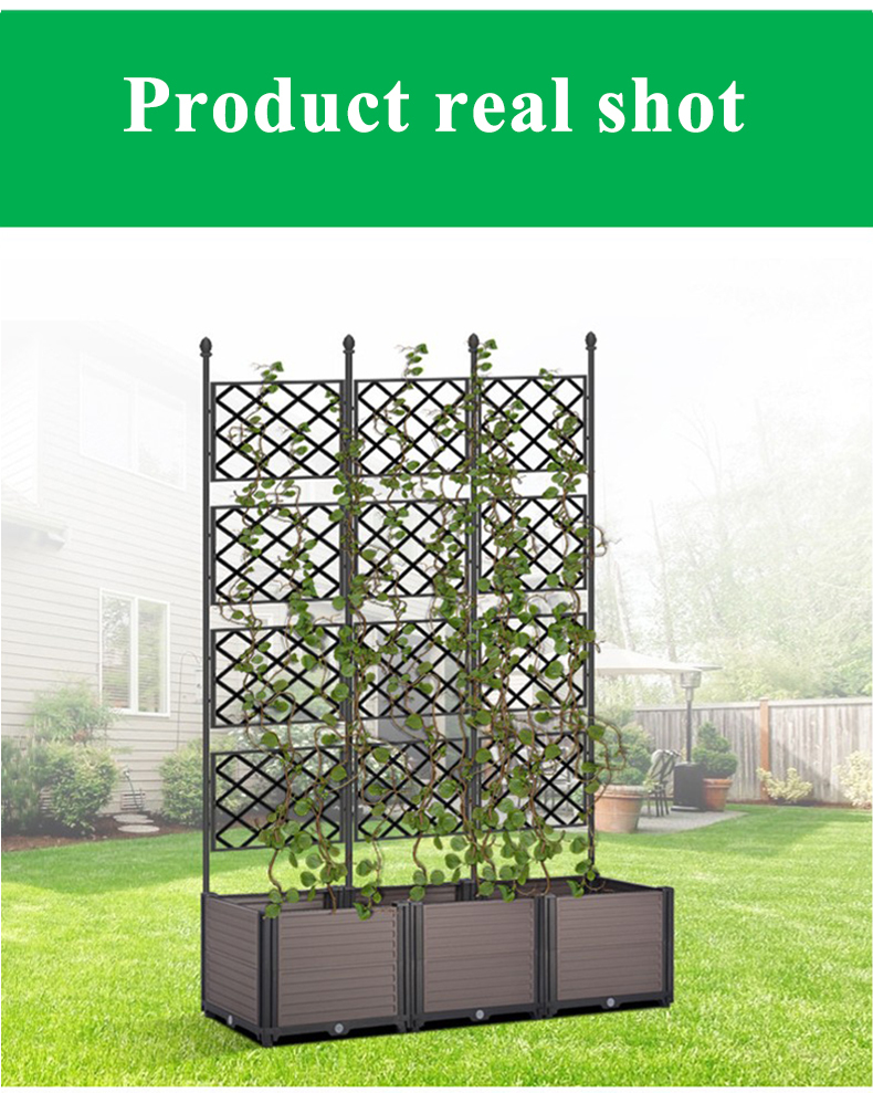 Garden Rectangular Flower Raised Bed Planter Box Trellis For Climbing Plant