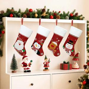 <span class=keywords><strong>Chaussette</strong></span> de <span class=keywords><strong>Noël</strong></span> en velours rouge brodée, décoration de sapin de <span class=keywords><strong>Noël</strong></span>, cadeau familial pour la <span class=keywords><strong>cheminée</strong></span> - Product Image 4