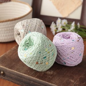 Fil <span class=keywords><strong>de</strong></span> coton à paillettes pour tricot et crochet, doux, couleurs fantaisie, fil à paillettes teintes, pour pulls, écharpes, chapeaux et pompons - Product Image 3