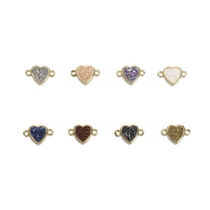 Серебряный, цвет шампанского, радуга, прозрачный, синий, фиолетовый, черный, золотой, друза, агат, кристалл, сердце, соединительный кулон, Очаровательные Подвески для изготовления ювелирных изделий 11 мм - Product Image 2