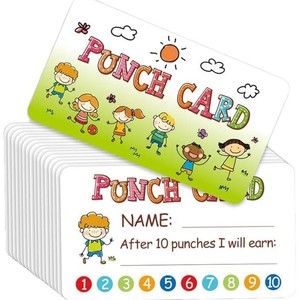Sistema de tarjetas perforadas para recompensar el comportamiento de los niños, incentivo para el aula o el hogar, de plástico desechable - Product Image 2