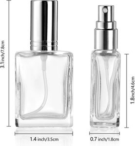 Vente en gros de flacons de parfum vides personnalisés de 30 ml, 50 ml, 100 ml, en verre rectangulaire plat, vaporisateur rechargeable, col à vis, boîte, impression à l'écran - Product Image 2