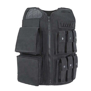 KMS مخصص بيع بالجملة حار بيع <span class=keywords><strong>600D</strong></span> البوليستر معدات الاعتداء الأسود سترة تكتيكية لتعزيز القانون - Product Image 1