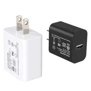 Pengisi daya usb a ul terdaftar, dudukan dinding 5v 3a 15w pengisi daya Cepat usb ac dc adaptor catu daya dengan colokan AS ETL FCC untuk lampu led