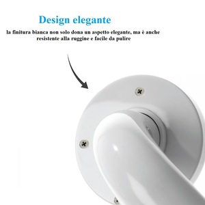 Barre d'appui murale en métal blanc pour baignoire, 40 cm, support de sécurité - Product Image 4