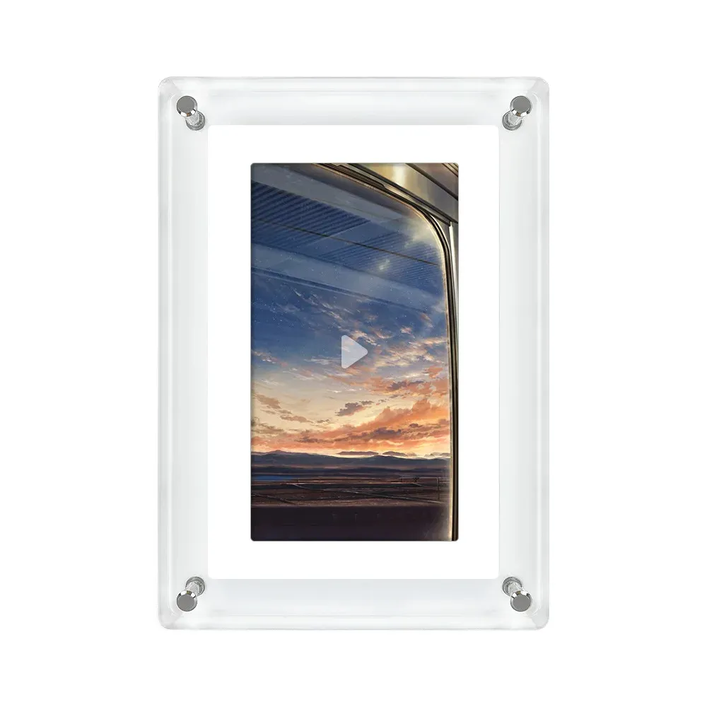 LCD Acrylic Digital Display Photo Picture Frame Wholesale Customized Design 7 Inch LCD Screen Transparent Frame