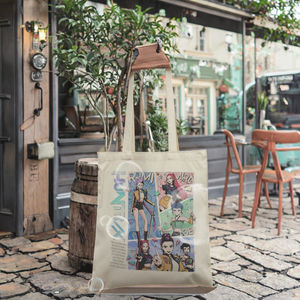 Bolso de hombro de lona con estampado de Kpop Demon Hunters para mujer, 1 unidad, reutilizable, personalizado, para compras, viajes, invierno - Product Image 3