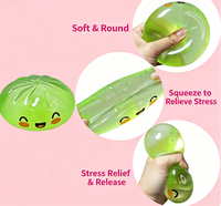 Pack de Squishies Mystery Glitter Dumpling en forme de Bao Bun, boîte de rangement, jouet sensoriel anti-stress à presser pour soulager l'anxiété