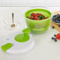 Saladeslinger, fruit- en groentewasser met kom en gaasmandje