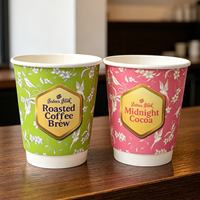 Gobelets à café jetables en papier kraft à double paroi avec couvercles pour boissons chaudes, thé, emballage alimentaire de qualité pour café et utilisation à emporter