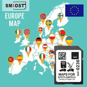 SMIOST Navigation Car Europe Map per GPS Navig Custom CID Card SD per Cadillac Car GM 0236 nord America