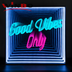 Winbo Enseigne lumineuse au néon miroir argenté personnalisé haute luminosité pour décoration murale miroir vente en gros - Product Image 5