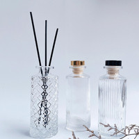 Bouteilles en verre vides rondes pour diffuseur de parfum et d'huiles essentielles avec bouchon 150 ml – Flacon diffuseur d'ambiance pour la maison