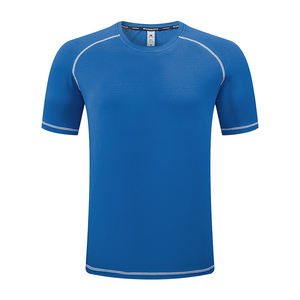 <span class=keywords><strong>Camiseta</strong></span> de diseñador de poliéster Spandex <span class=keywords><strong>Camiseta</strong></span> de hombre de gimnasio antiarrugas en blanco para correr - Product Image 1