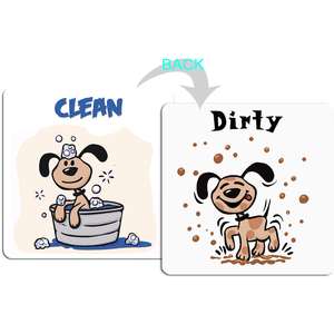 Personalizado de doble cara reversible flexible voltear decorativo divertido supuestamente lavavajillas imanes limpios y sucios signo - Product Image 3