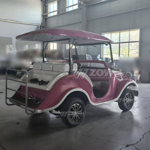 Auto Clásico Eléctrico Rosa Vintage de 4 Ruedas con Interior de Lujo y Techo para Transporte VIP - Product Image 2