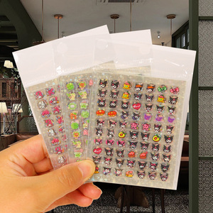 Mini livre d'autocollants mignon avec motifs de dessins animés, album de cartes décoratives imperméables pour nail art, pour enfants et filles - Product Image 1